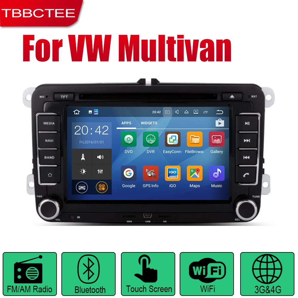 TBBCTEE Auto Radio 2 Din Android Car DVD Player For Volkswagen VW Multivan 2010~2018 GPS Navigation BT Wifi Map Multimedia | Автомобили и