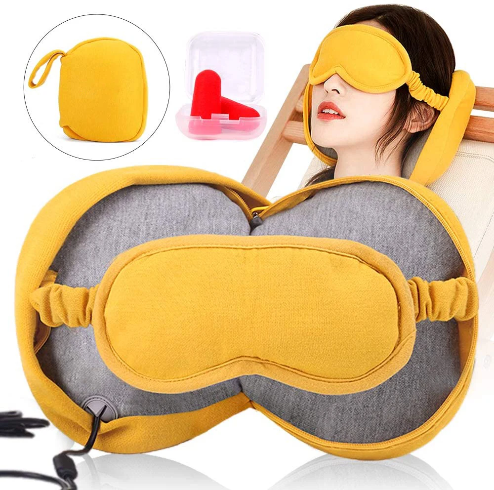

Travel Pillow with Eye Mask to Relieve Eye Stress Warm Therapeutic Treatment for Dry Eye, Relieving Fatigue and Soothing Pains