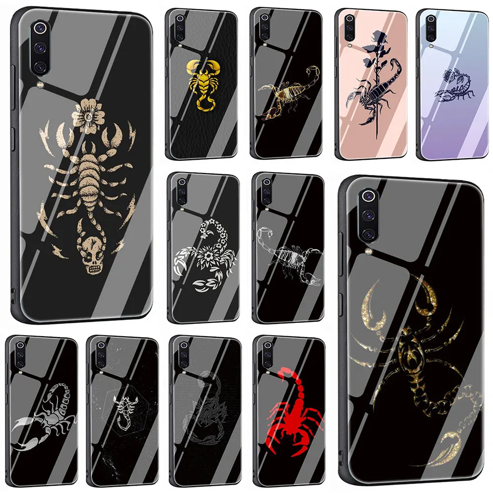 

Animal crab scorpion Tempered Glass Phone Cover Case For Xiaomi Mi 8 9 Redmi 4X 6A Note 5 6 7 Pro Pocophone F1