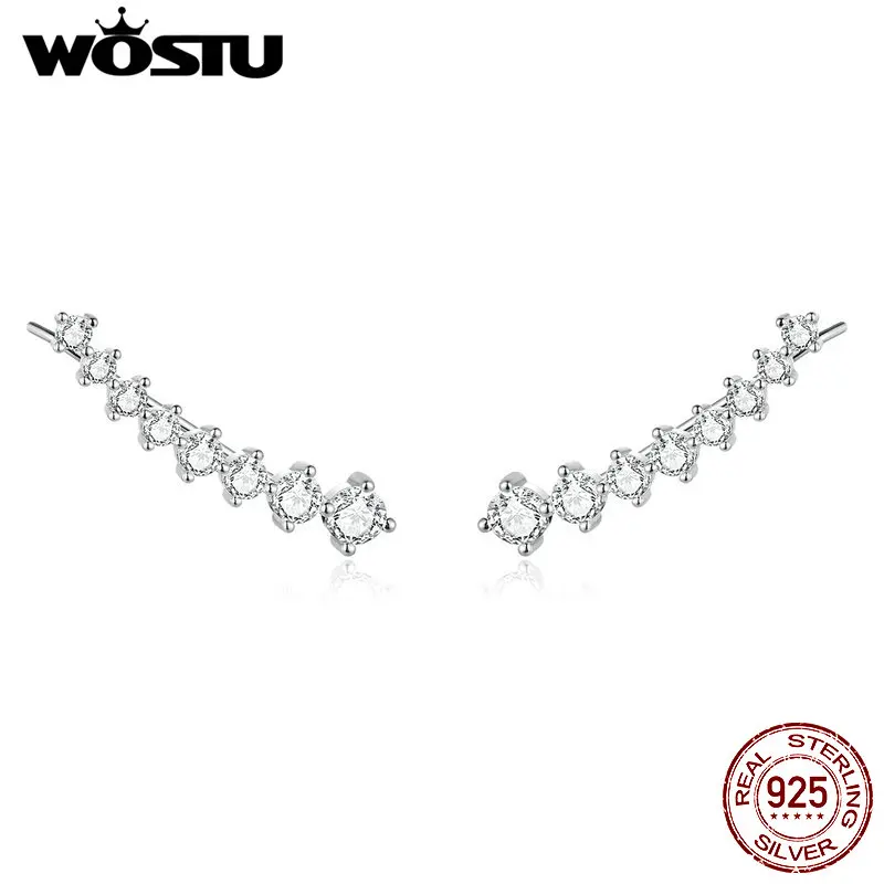 Женские серьги гвоздики WOSTU подлинные из стерлингового серебра 925 пробы с