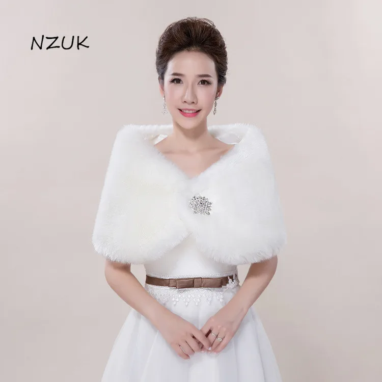 

Bridal Jackets Shawl Wedding Bride'S Autumn Winter Fur Shawl Thickened Bolero Wraps Warm Cloak PJ030