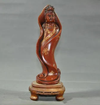 

wedding decoration China Natural Red Shoushan Stone Carved Guanyin Kwan-yin Goddess Buddha statue