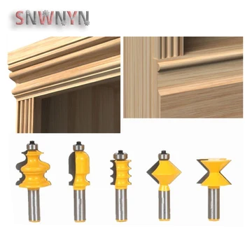 

5pcs 12mm 1/2 Shank Closet Door Top Router Bits Set Wood Carving Carbide Alloy Graver Convex Milling Cutter Bits