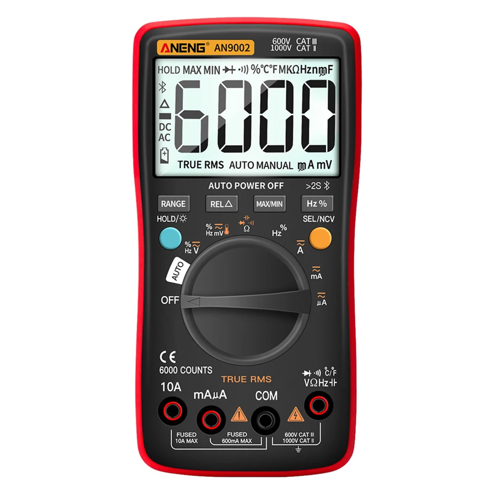 Bluetooth-compatible Digital Multimeter Wireless RMS Manual/Auto Strong Toughness Electric Portable Range Voltmeter Ammeter