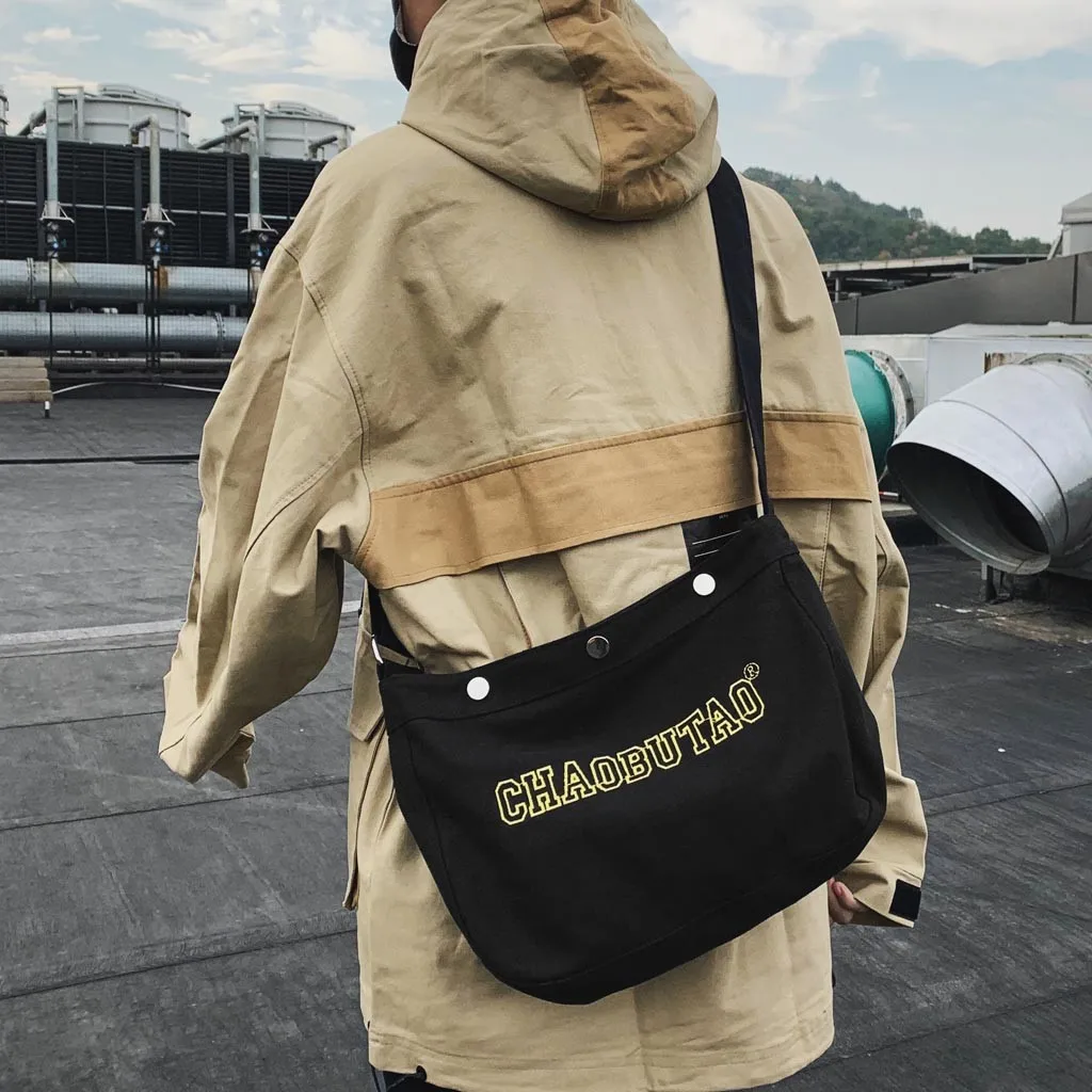 

Young Reuseful Unisex Shoulder Bags Leisure Men Women Shopping Travel Canvas Shoulder Bag New Kettle Purse Inclined Shoulder Bag