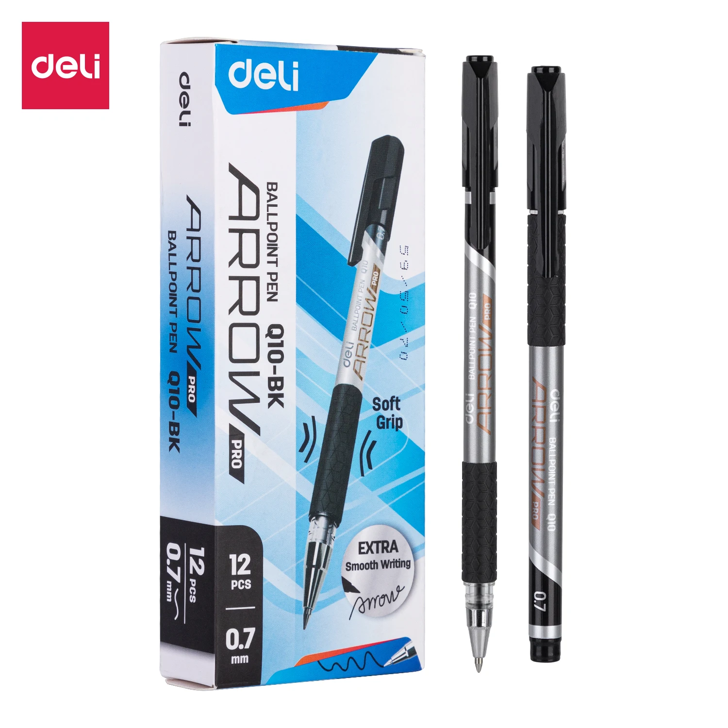 Deli Ballpoint Pens Low Viscosity Ink Refill Signing 0.7mm Black Blue Office School Writing Tools Stationery Q10