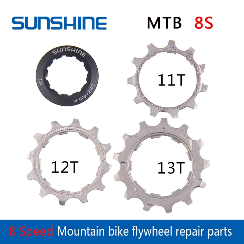 Bicycle Sprocket Gear Bicycle Cassette Bike Freewheel Bike Sprocket Bicycle Flywheel Pinion Repair Parts 11 Speed Bike Cassette 11T 12T 13T Bicycle Flywheel Locking Cover