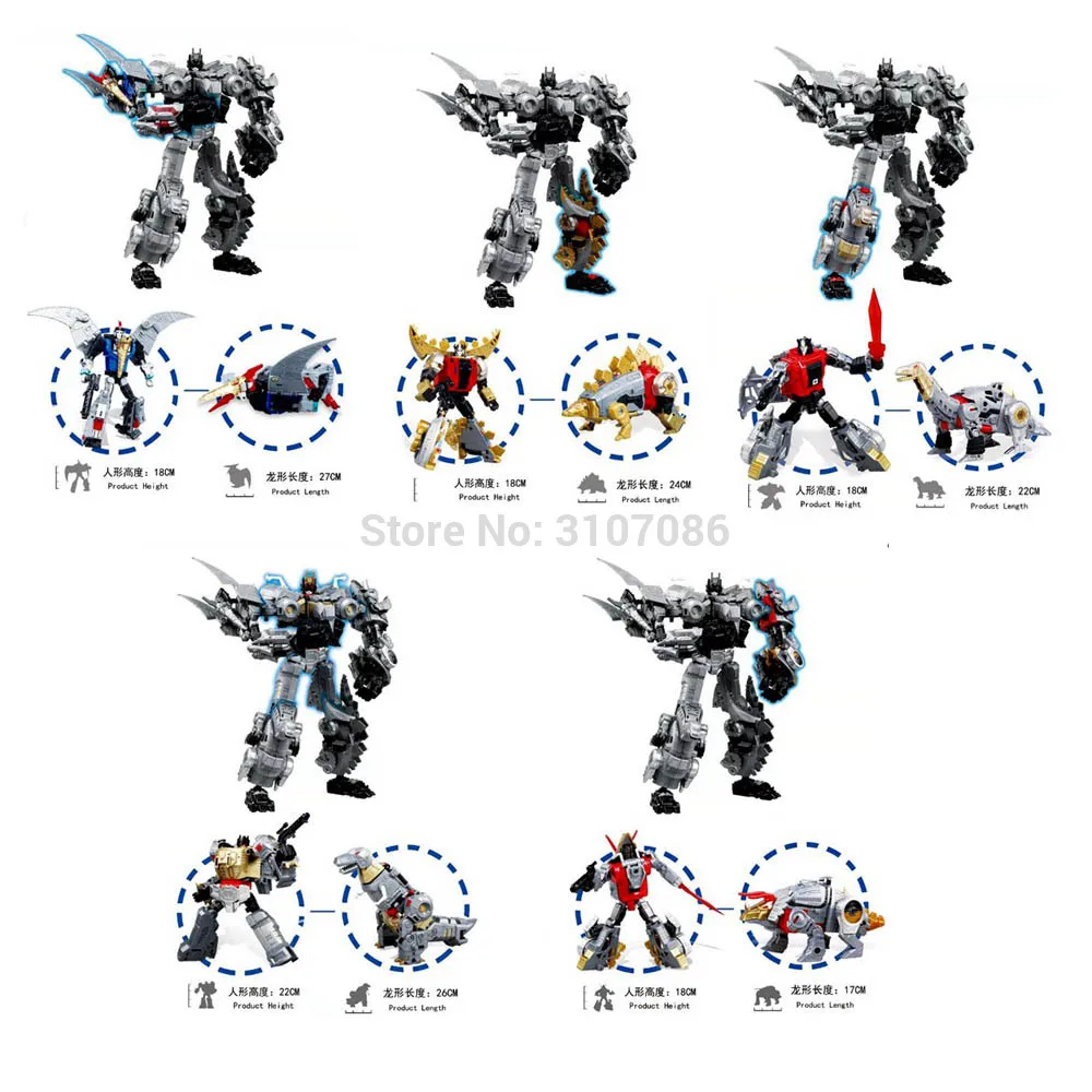 BMB Dinoking Dinobots Grimlock Robot Sludge Slag Swoop Snarl Box Set of 6 New