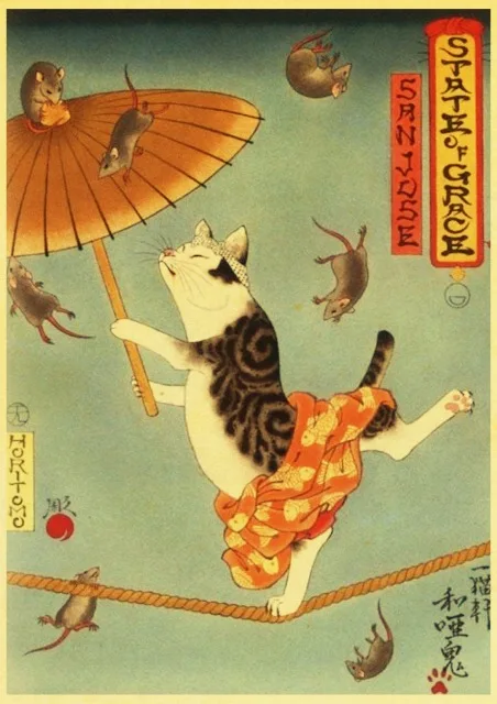 Vintage-Japanese-samurai-cat-tattoo-cat-retro-posters-kraft-wall-paper-High-Quality-Painting-For-Home.jpg_640x640 (13)