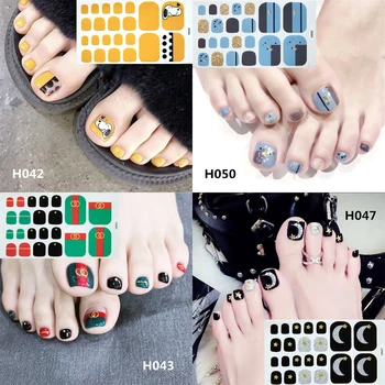 

MSCHENGDORIS 40 Styles Toe Nail Stickers Black Red Green Feet Tips Adhesive Full Cover Waterproof Foot Decals Manicure for Women