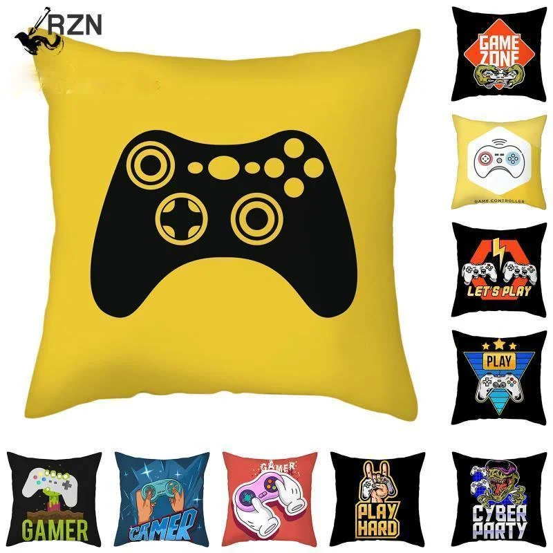 Black Art Design Playstation Buttons Throw Pillow Case Novelty Gaming