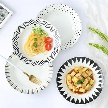 

Creative Western Dinner Plates Nordic ceramicTableware Food Fruit Steak Pasta plates Kitchen Dishes Household dinnerware 8 inch
