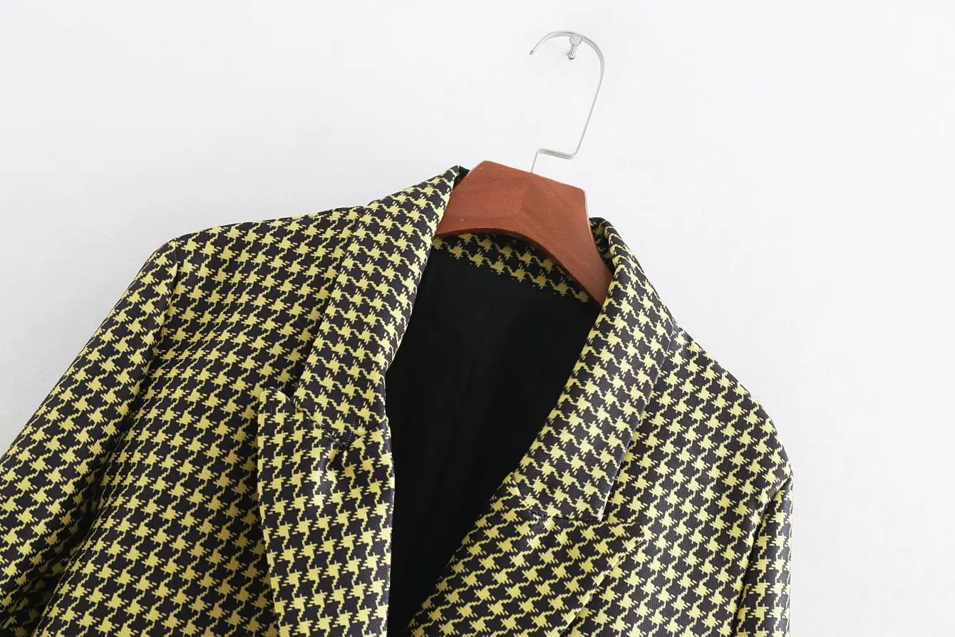 

2018 Western Style Fold-down Collar Thousands of Birds Short Casual Suit Women's A1590