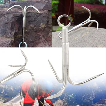 

Silver Anchor Hook Clasp Grappling Tackle For Fishing Mountaineering Climbing Strong Sharp fishing hook