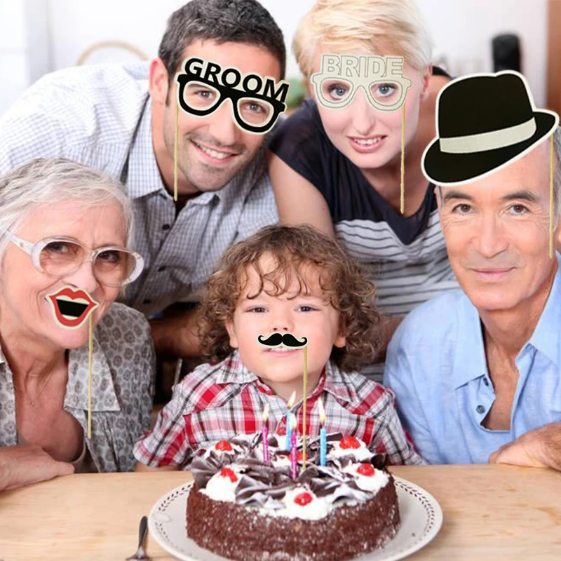 Party Props Photo Booth Accessories Funny Lips Mustache Pipe Photo Booth Props Photocall Kits Birthday Wedding Party Decoration