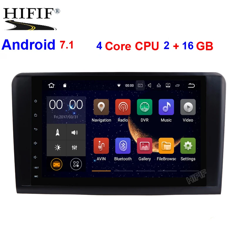HIFIF Android 7 12 два Din 9 дюймов Автомобильный радиоплеер для Mercedes/Benz/GL ML класса W164 X164 ML350