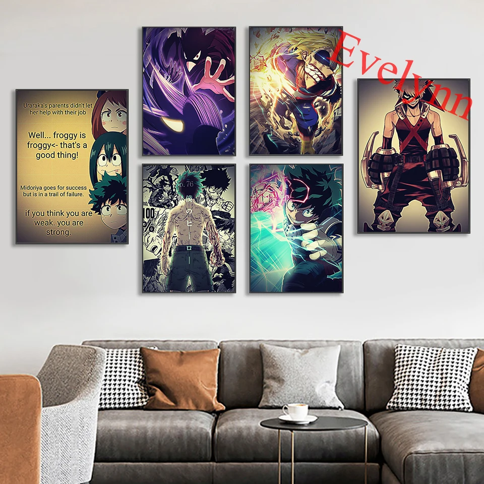 

Anime My Hero Academia Cartoon Posters Modern Living Room Home Wall Art Canvas Picture Children Room Decor Prints Painting