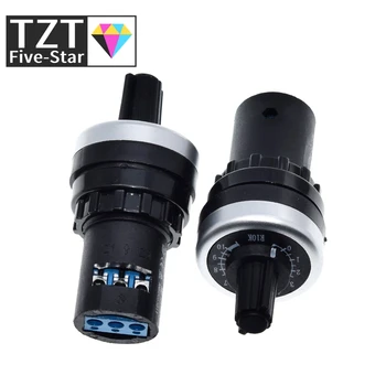 

TZT LA42DWQ-22 1K 2K 5K 10K 22mm Diameter Pots Rotary Potentiometer Converter Governor Inverter Resistance Switch for arduino