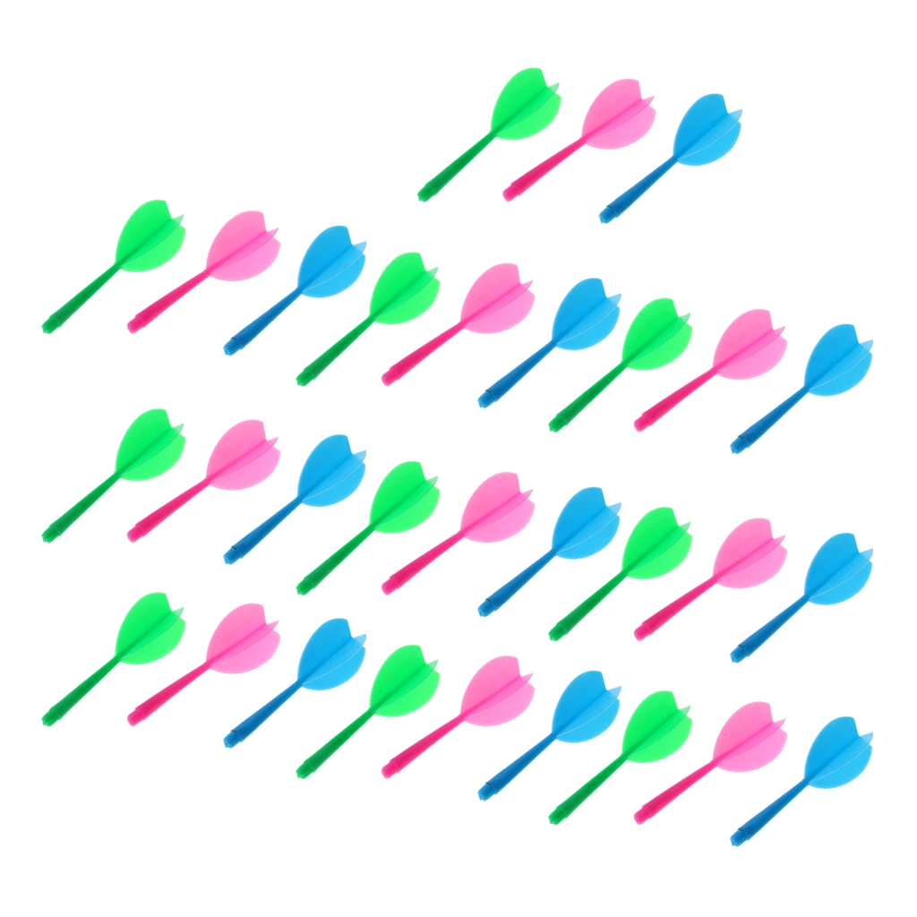 30pcs Multicolor Durable Plastic Darts Shaft Flight Combo Set Darts Accessories