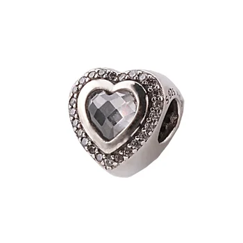 

Fit Original Pandora bracelet jewelry DIY 925 sterling silver bead Europe New heart-shaped Sparkling Love charm white crystal