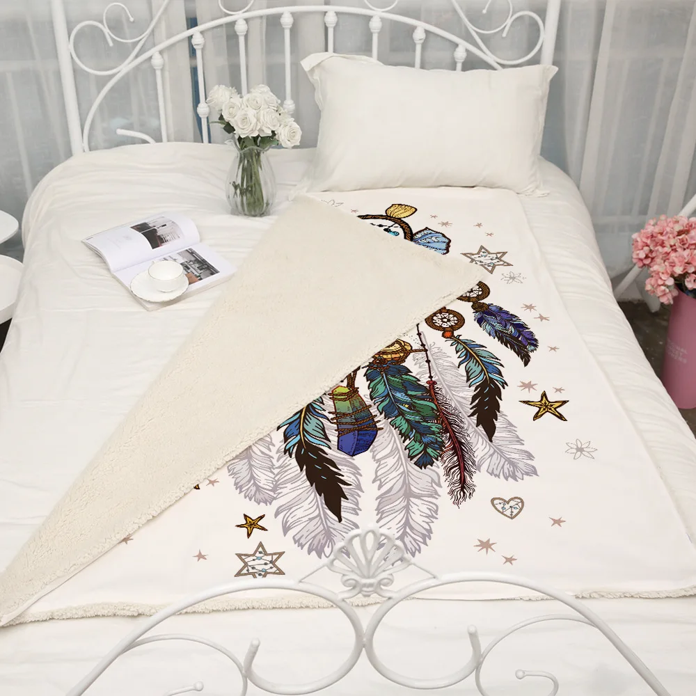 

New Style Fashion Blanket Comfortable Soft Blanket Thick Double Layer Plush 3D Digital Printing Blanket Dreamcatcher Series