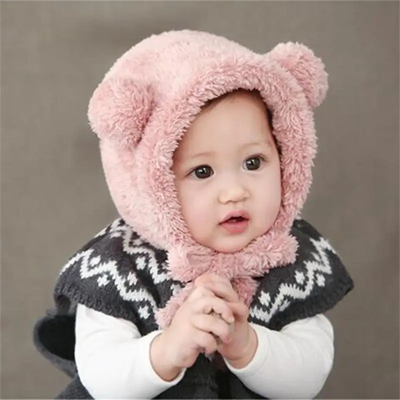 

2019 Winter Baby Hats Cotton Warm Girl Boys Caps Baby Ears Cover Hats