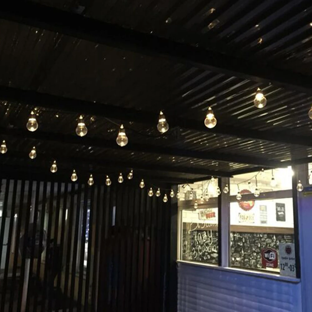 20Ft 20LED лампы сферические светящиеся гирлянды с прозрачная лампочка внутренний дворик заднего двора огни Винтаж лампы декоративные открытый гирлянда для свадьбы
