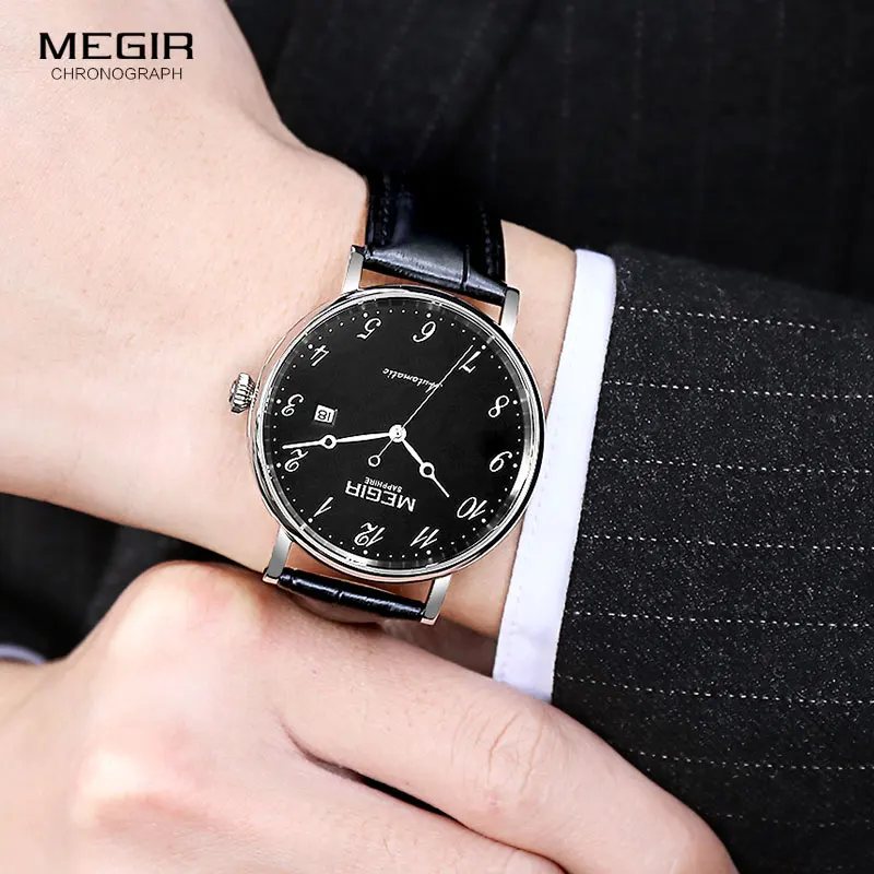 MEGIR Брендовые мужские часы автоматические механические часы Tourbillon спортивные часы кожаные повседневные деловые часы в ретро-стиле Relojes Hombre