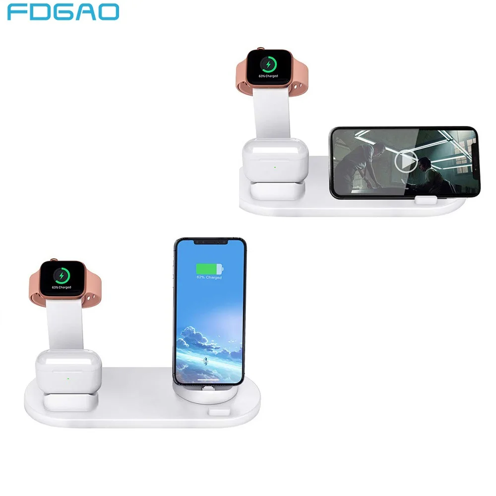 Зарядная док станция FDGAO 3 в 1 кронштейн для Apple Watch 5 4 2 Airpods Pro iPhone 11 pro X XR XS MAX 8 7 6S Plus