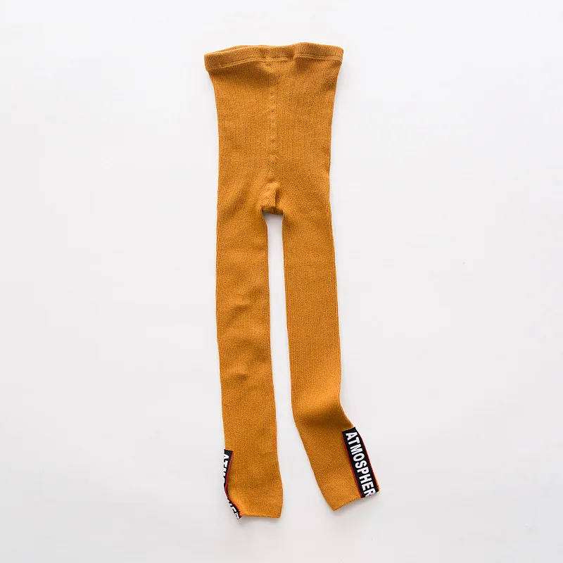 C556 Yellow Новые детские хлопковые леггинсы на осень и зиму для мальчиков и девочек, детские модные штаны в полоску с цифрами 8 для малышей, высокое качество, подарки, CN - Цвет: C556 Yellow