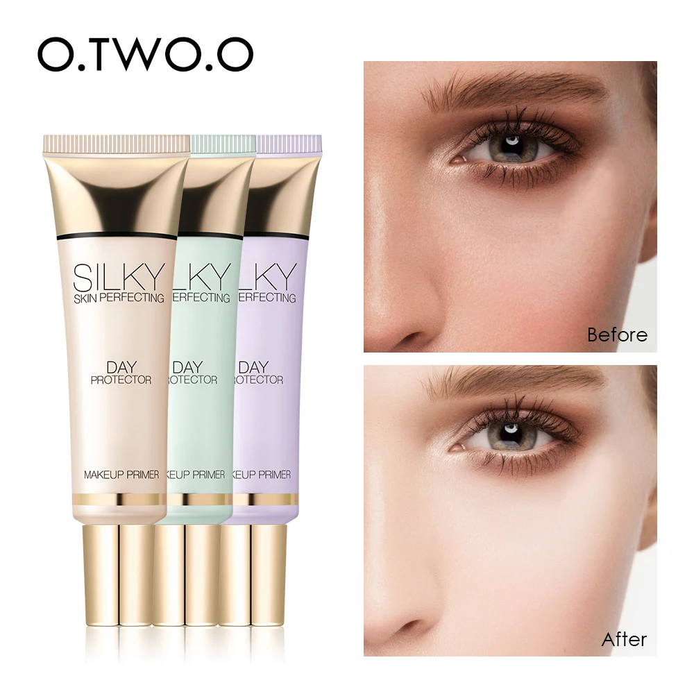 

O.TWO.O Makeup Primer Brighten Even Skin Tone Concealer Invisible Pores Moisturzing Long Lasting Oil Control Make Up Base TSLM1