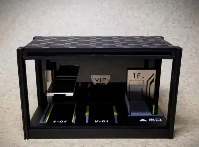1: 64 масштаб Diorama сплав модель автомобиля Парковка ПВХ гараж сцена с светодиодный светильник коробка для хранения аниме тема дисплей шкаф Чехол игрушка - Цвет: Mechanical  A