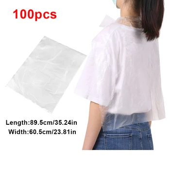 

100pcs Neck Cape Apron for Hair Salon Shampoo Cape Hair Dye Cape Barber Accessories Coloring Capes Waterproof Disposable Cape
