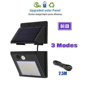 

Solar Lamp Led Light PIR Motion Sensor Solar 64/30 LED Powered Lampada Decorative Wall Street Garden Street Light For Yard Outdo