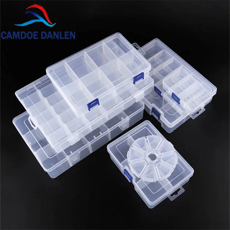 Fixable 6 Compartment Plastic Storage Box Jewelry Earring Case Holder #HE 