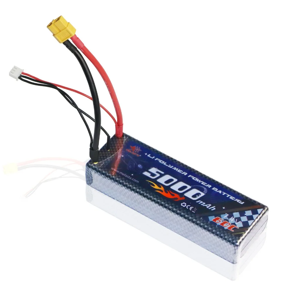 

2S Lipo Battery 60C 7.4V 5000mAh XT60 JST-XH for RC helicopter Cars Airplane Quadcopter Boat 4x4 1/8 1/10 remote control toys