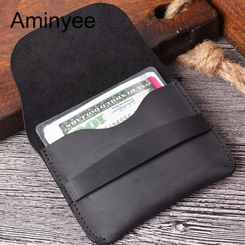 

Aminyee Card Holder Wallet Luxury Brand Men Genuine Leather Cow Hide Leather Wallet Card Holder for Men Wallet Money Case Short