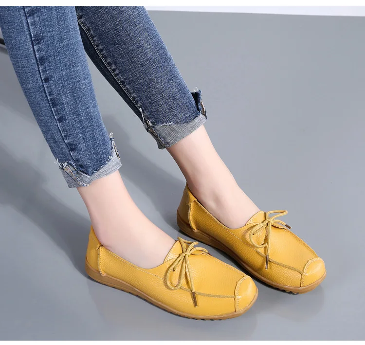 AH1805-2020 Spring Autumn Shoes Woman Genuine Leather Walking Flat Shoes Woman-11