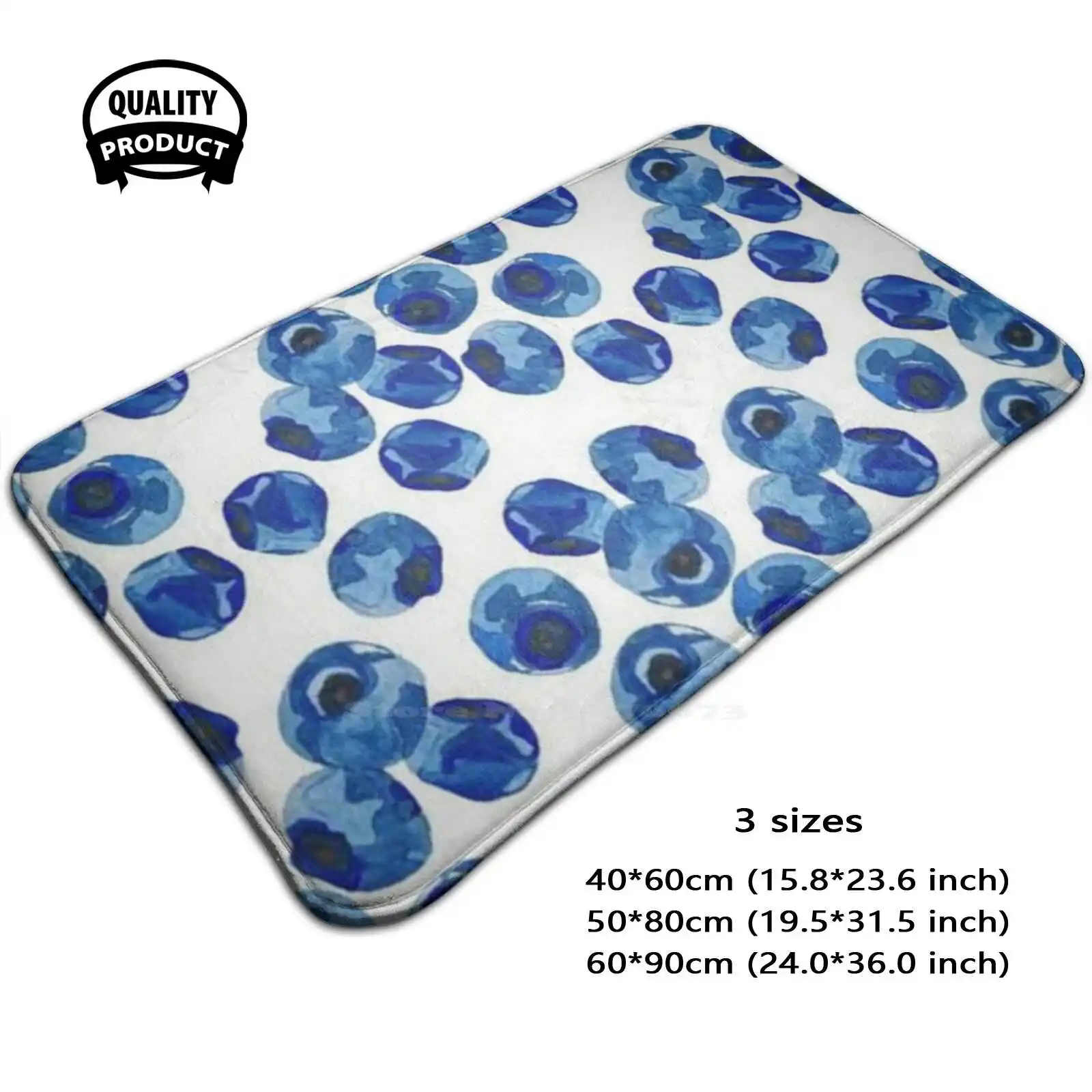 Blueberry Art Comfortable Door Mat Rug Carpet Cushion Blue Fruits