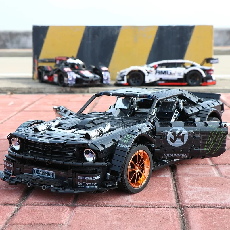 20102 моторизованный технический автомобиль 1965 Mustang Hoonicorn V2 1:8 совместимый с 33003 мышцами строительные блоки