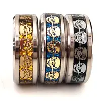 30pcs Men's Skull Rings Stainless Steel 316L Gothic Biker Ring Men's Party Favor Quality 8mm Band Rings Wholesale Jewelry lot 1