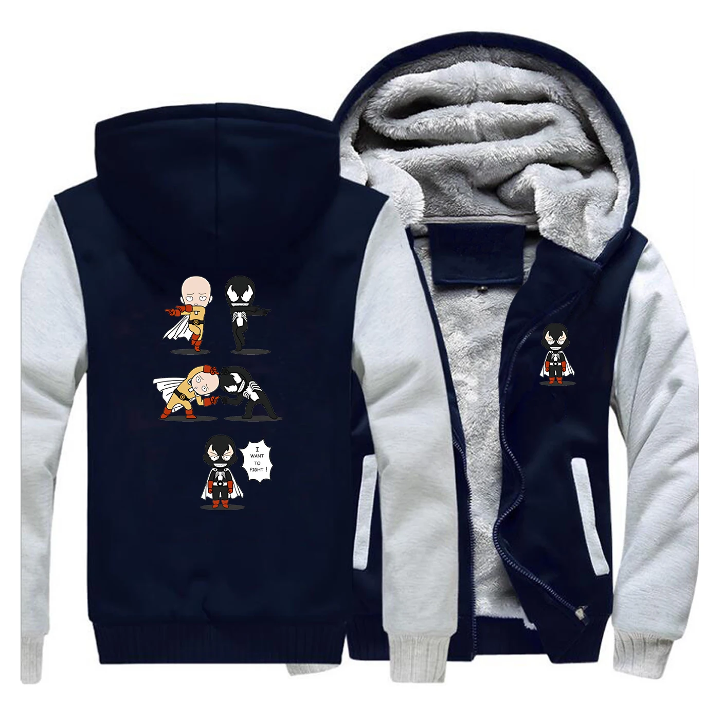 Креативный принт Venom V One Punch Man толстовки новейший модный брендовый костюм мужские толстые теплые пальто в стиле хип-хоп забавная уличная одежда