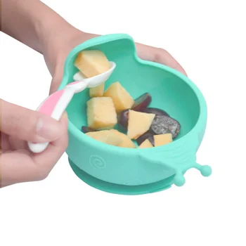 

Anti-scalding Suction Cup Base Baby Bowl Non-toxic Arc Durable Snail Shape Lightweight Easy To Clean BPA-free Anti-fall Toddlers