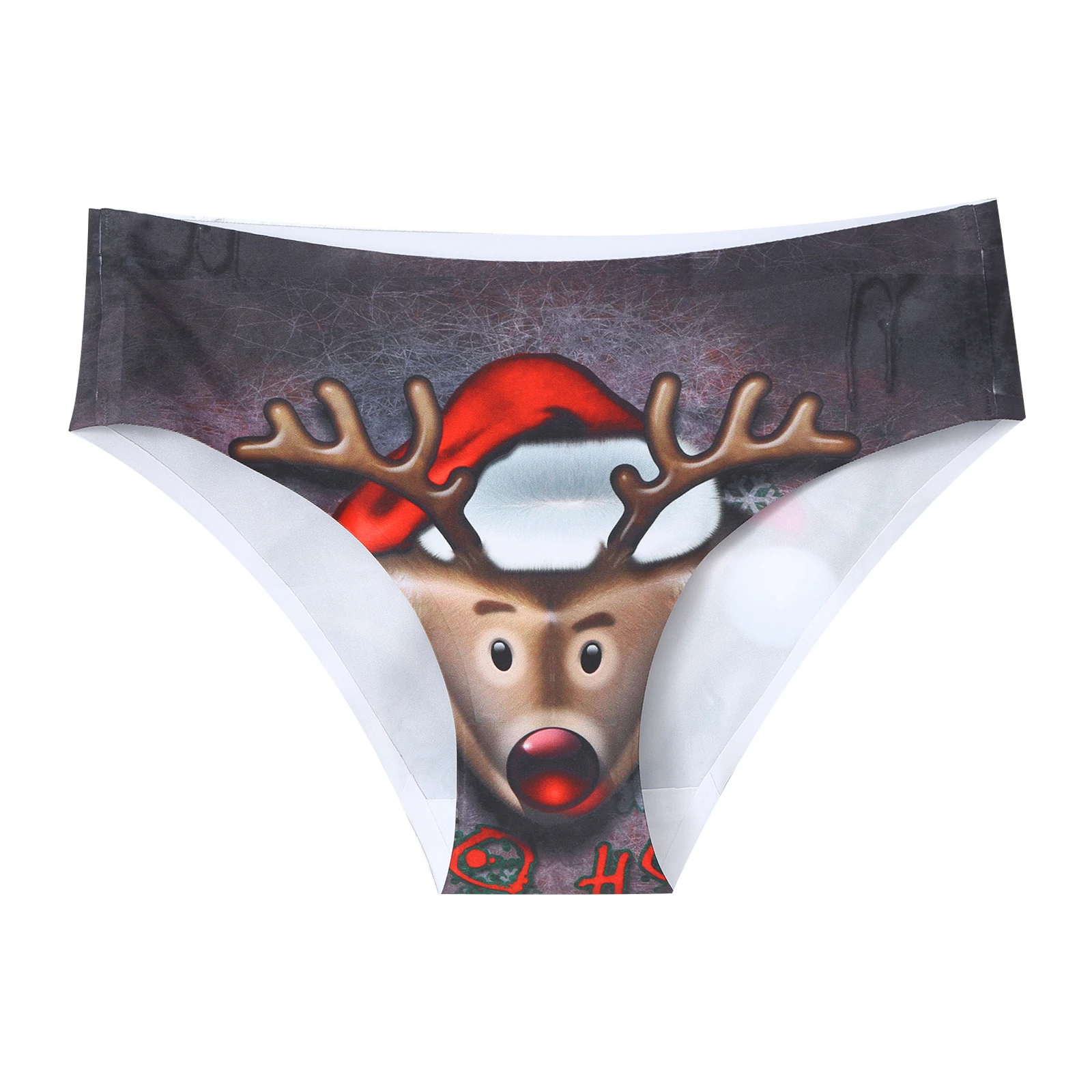 Men's Christmas Reindeer Thongs G-String Boxer Shorts Underwear Briefs Lingerie 