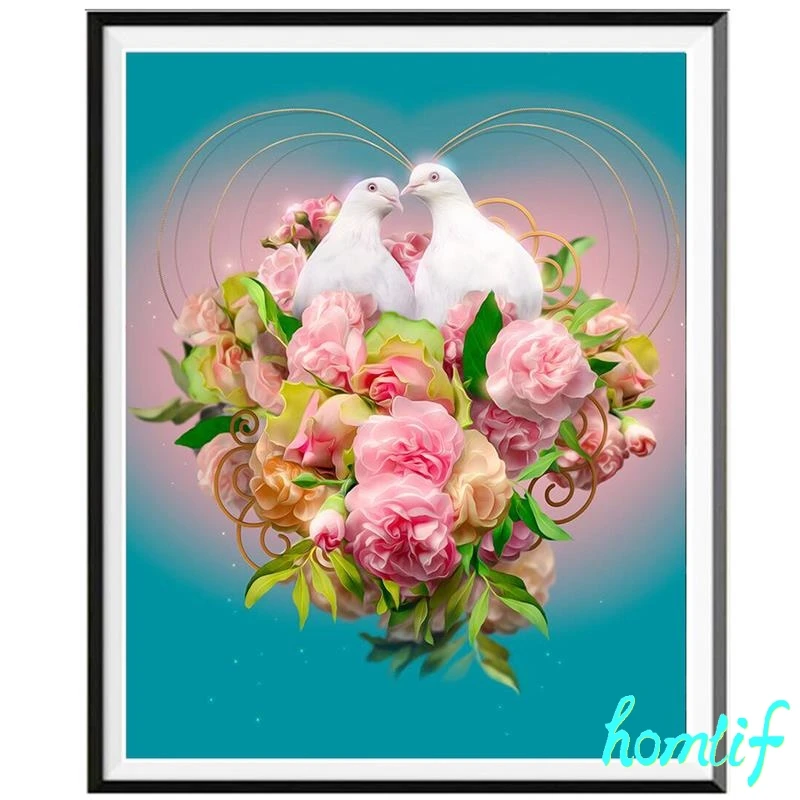 5D DIY Алмазная картина птица мира и цветы узор Картина Вышивка крестиком
