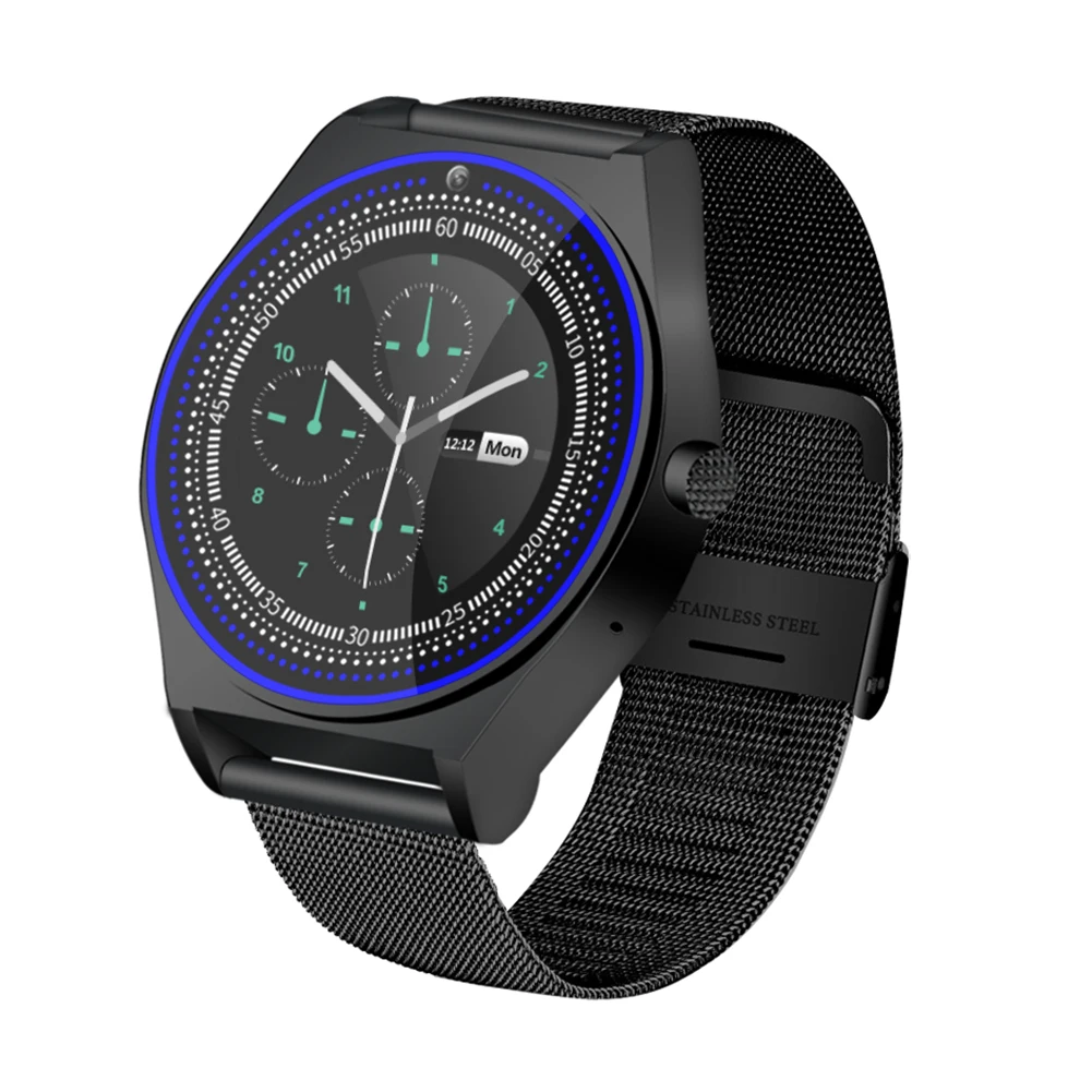 N9 модные часы Smart Watch Для мужчин Поддержка сим-карты с Камера Шагомер Bluetooth 3,0 трекер сна Smartwatch для IOS и Android телефон - Цвет: Черный