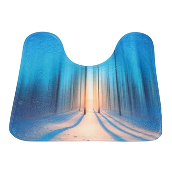 

Three-Piece Printed Toilet Pad Waterproof Polyester Shower Curtain Bathroom Accessories