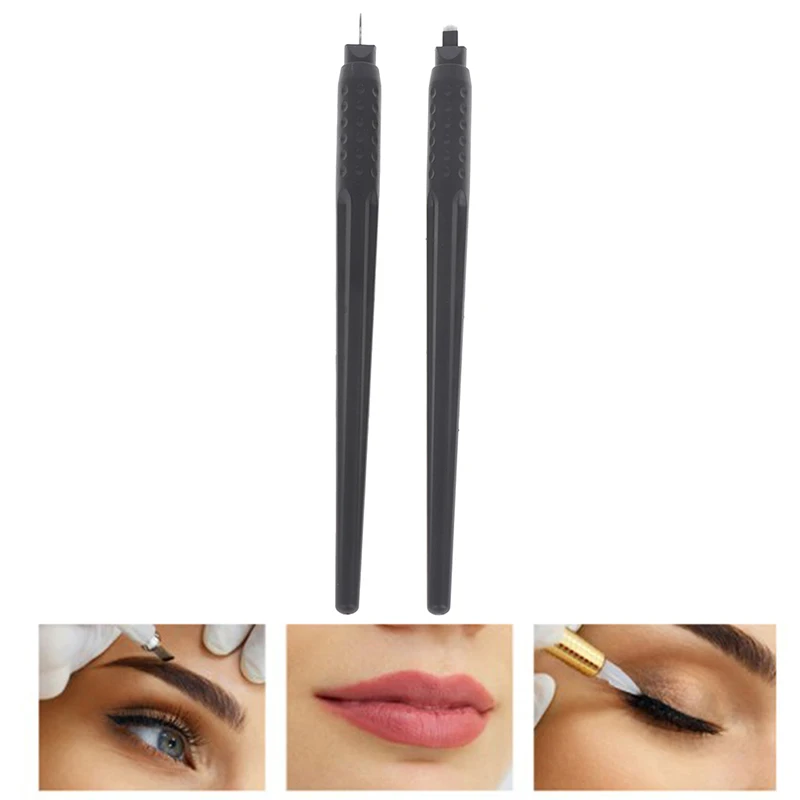 Professional Permanent Makeup Black Disposable Microblading Pens Hand Tool 3R 18U Pin Needles Embroidery Blades Microblading Pen