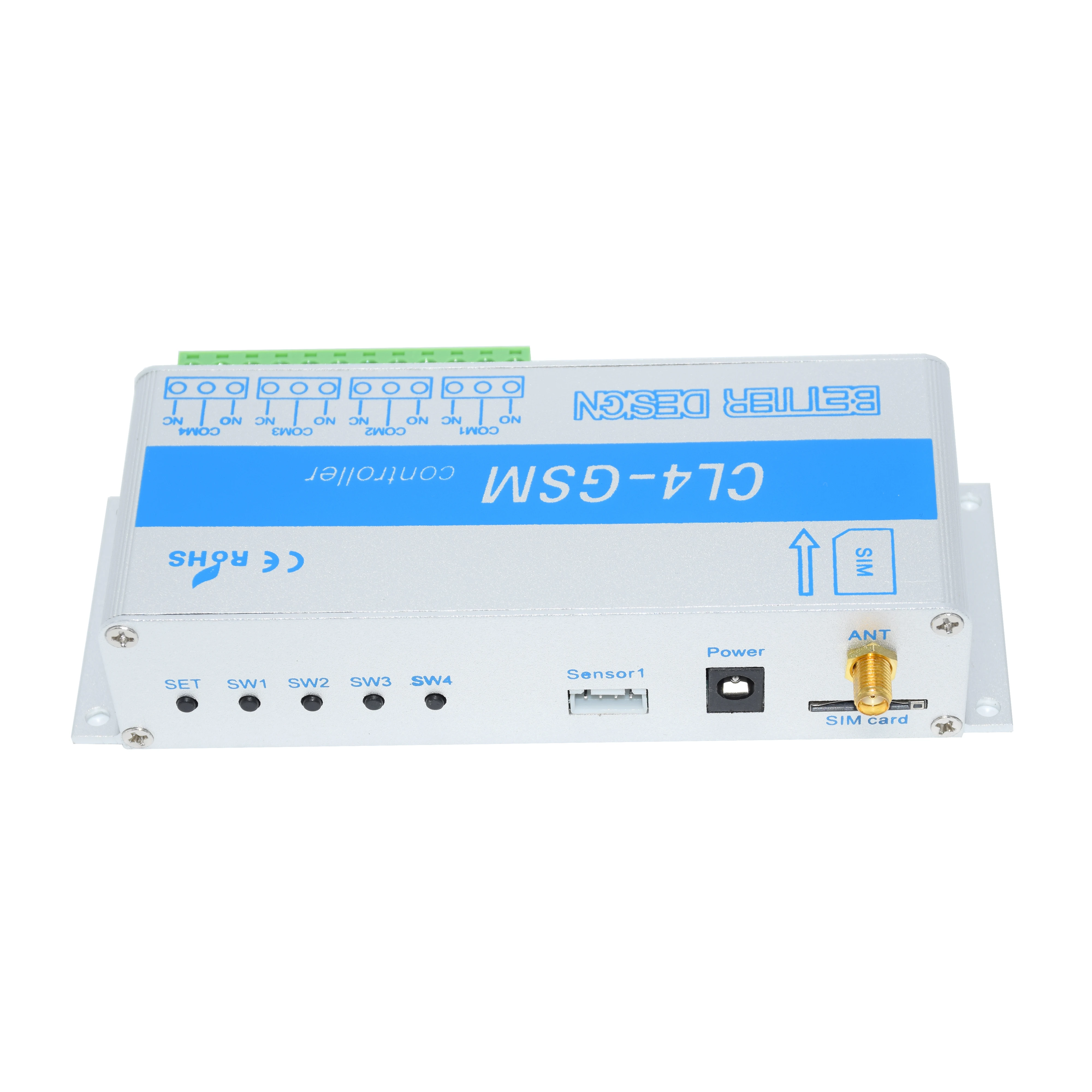 GSM SMS Remote Switch Controller 4 Channel Relay Output For Temperature Humidity Monitor Alarm Water Boiler Heating