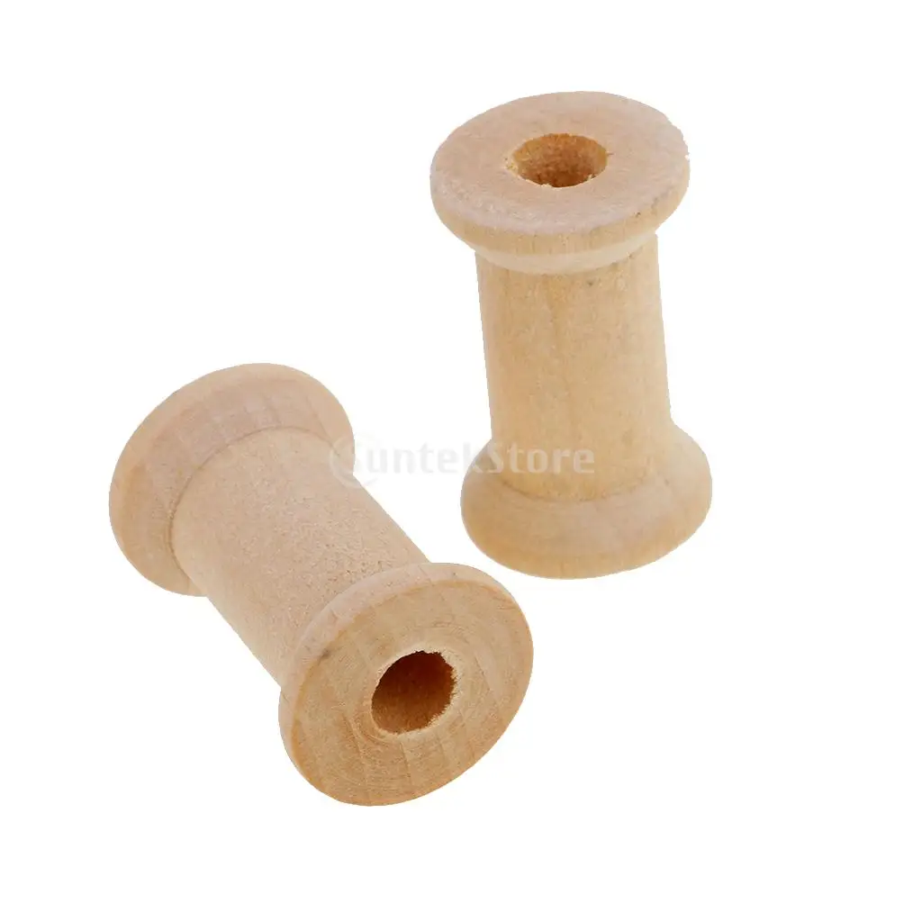 100Pcs Wooden Empty Thread Spools DIY Reel Bobbin Sewing Tool Natural Color Wholesale for Sewing Ribbons 100Pcs Wooden Empty Thread Spools DIY Reel Bobbin Sewing Tool Natural Color Wholesale for Sewing Ribbons